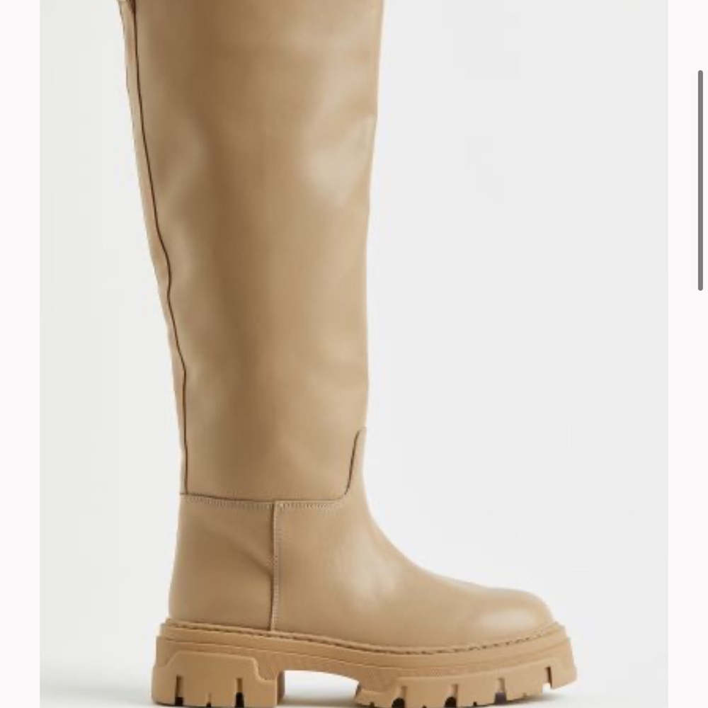 H&M Tall Beige Lug Boot 7